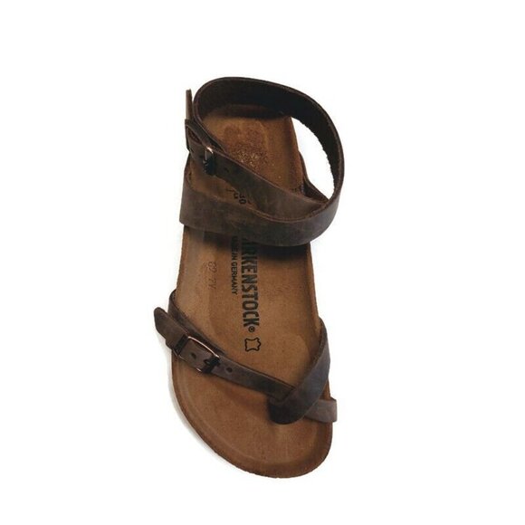 Birkenstock Yara Cork Footbed Oiled Leather Ankle Strap Sandals Womens 5 Habana - Picture 3 of 12